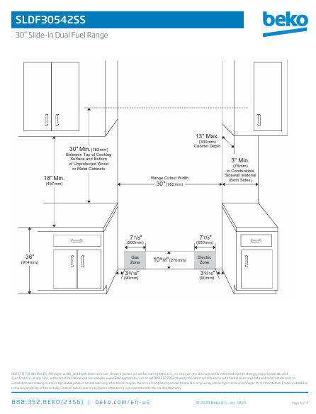 SLDF30542SS: 30" Stainless Steel Slide-In Dual Fuel Range