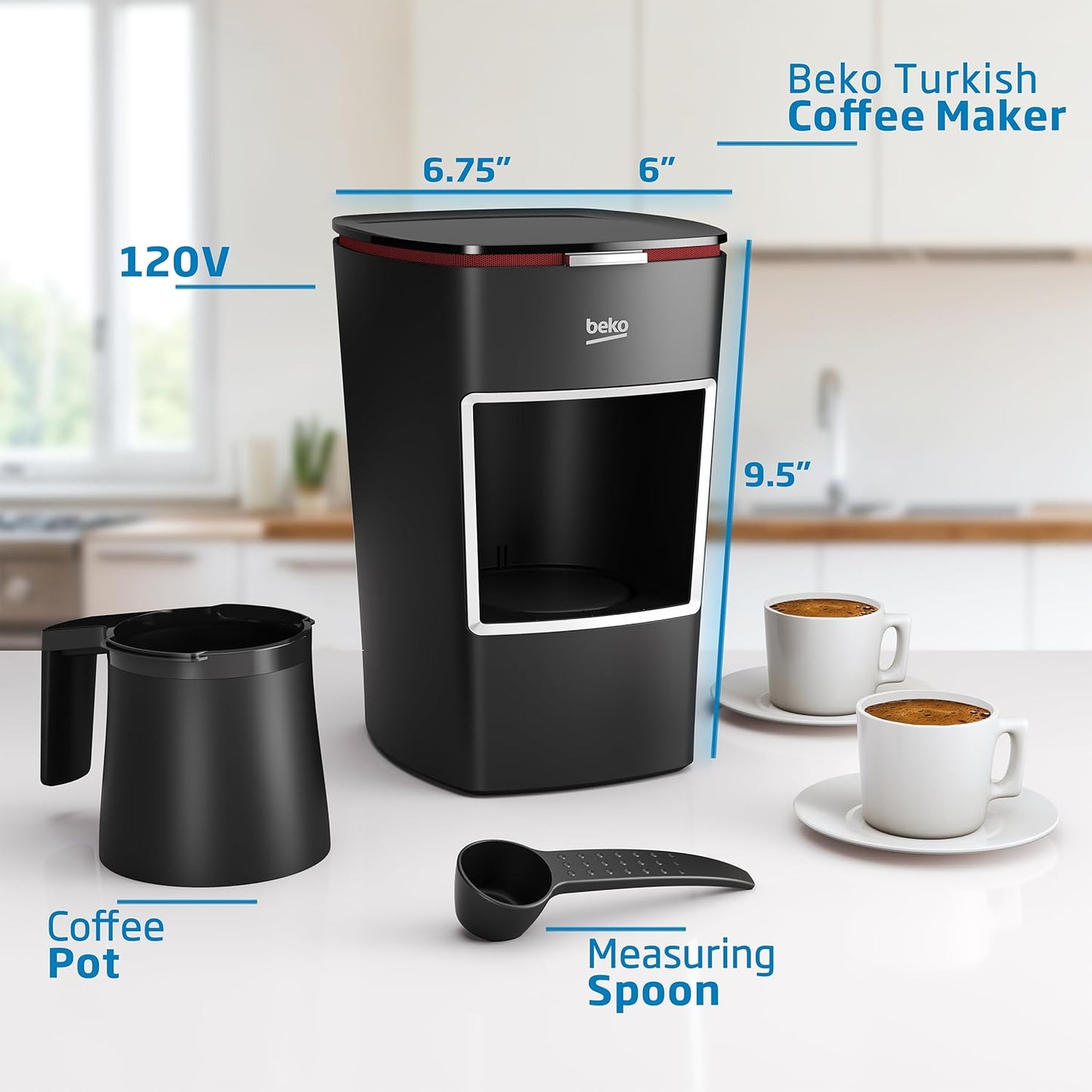 BKK 2300     3-Cup Black Turkish Coffee Maker