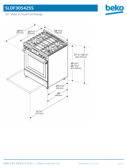 SLDF30542SS: 30" Stainless Steel Slide-In Dual Fuel Range