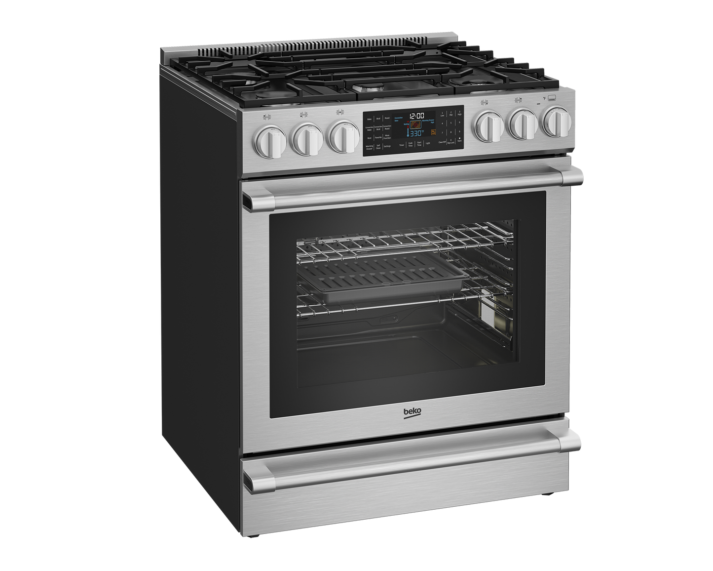 SLDF30542SS: 30" Stainless Steel Slide-In Dual Fuel Range