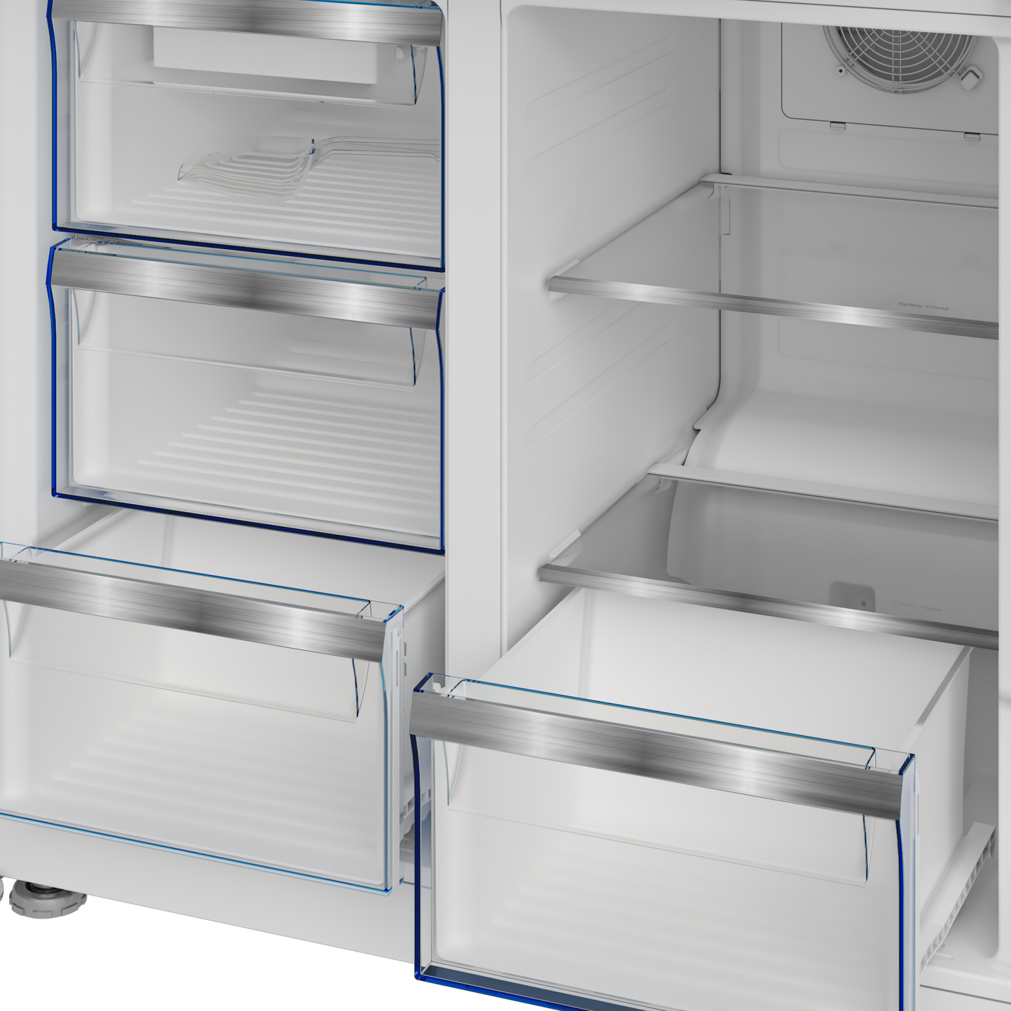 BFFD3626SS: 36" French Four-Door Stainless Steel Refrigerator with auto Ice Maker, Water Dispenser