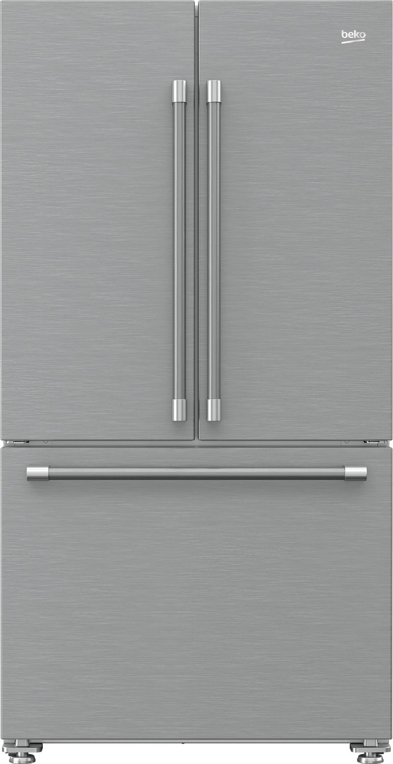 36 Inch Counter-Depth French Door Refrigerator with 20.5 cu. ft. Capacity, 4 Shelves, Gallon Bins, EverFresh+ Crispers, Internal Water Dispenser, Turbo Ice Maker, and ENERGY STAR® Qualified